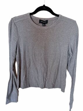 Banana republic ribbed long sleeve tee gray M